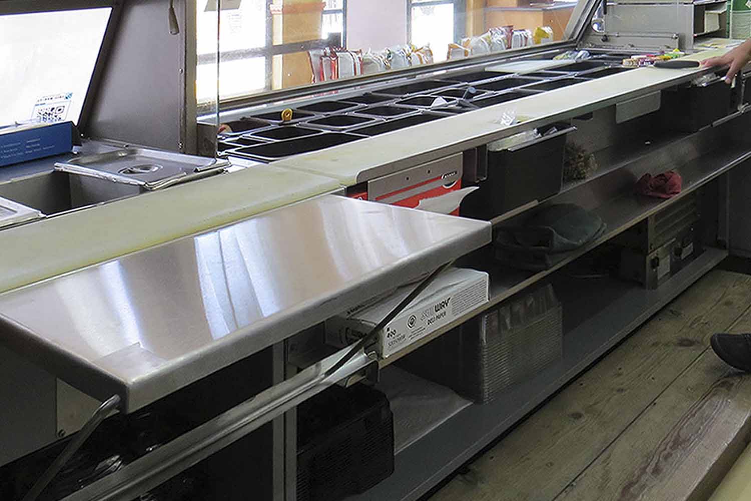 mesa plegable de acero inoxidable